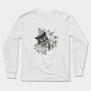 Owl in flowers Long Sleeve T-Shirt